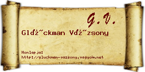 Glückman Vázsony névjegykártya